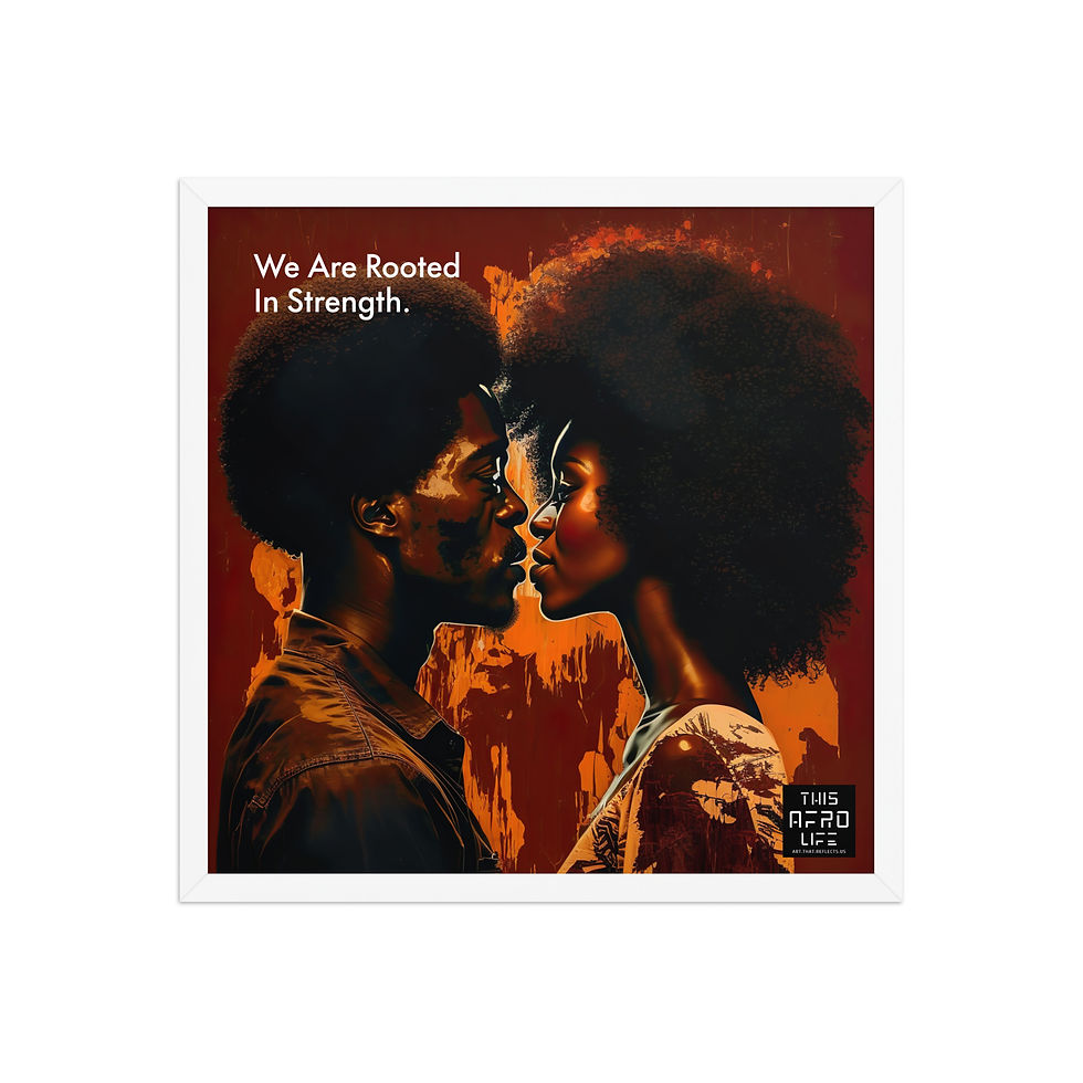 Thumbnail: 4 Empowerment Afro Couple Framed Art Print