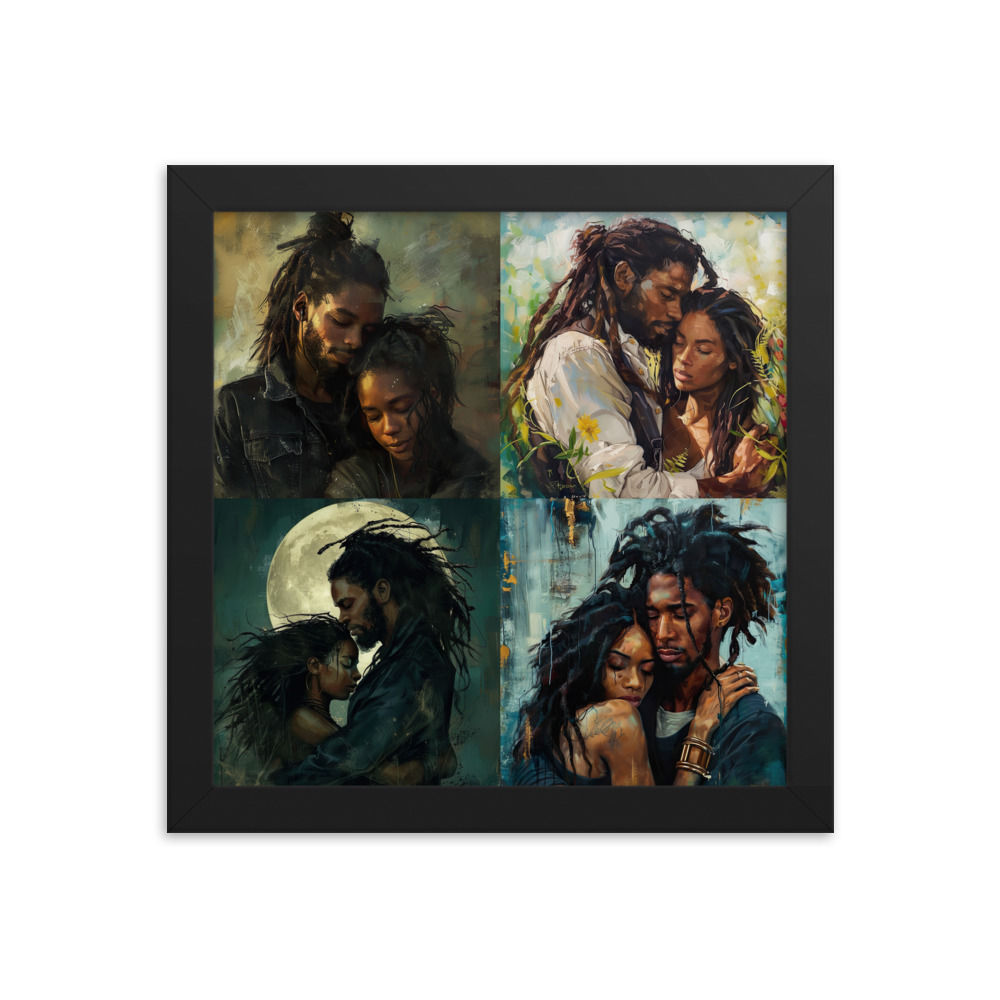 All 4 Romanticism Dreadlocks Couples Framed Art Print