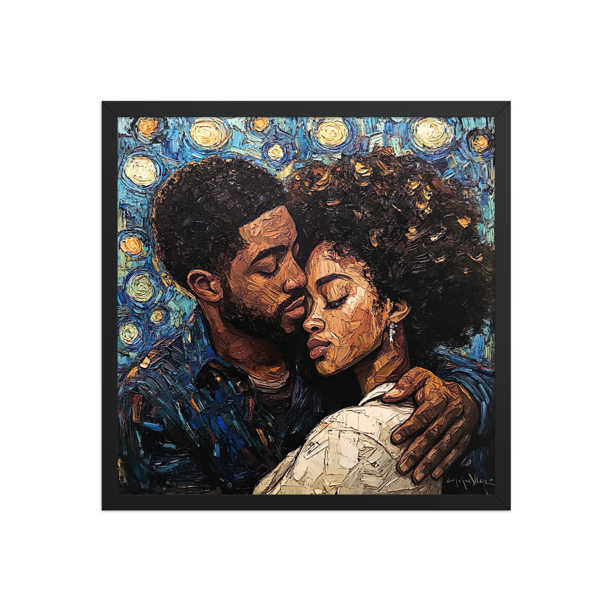 Influence Collection 4 – Afro Couple Framed Art Print 3