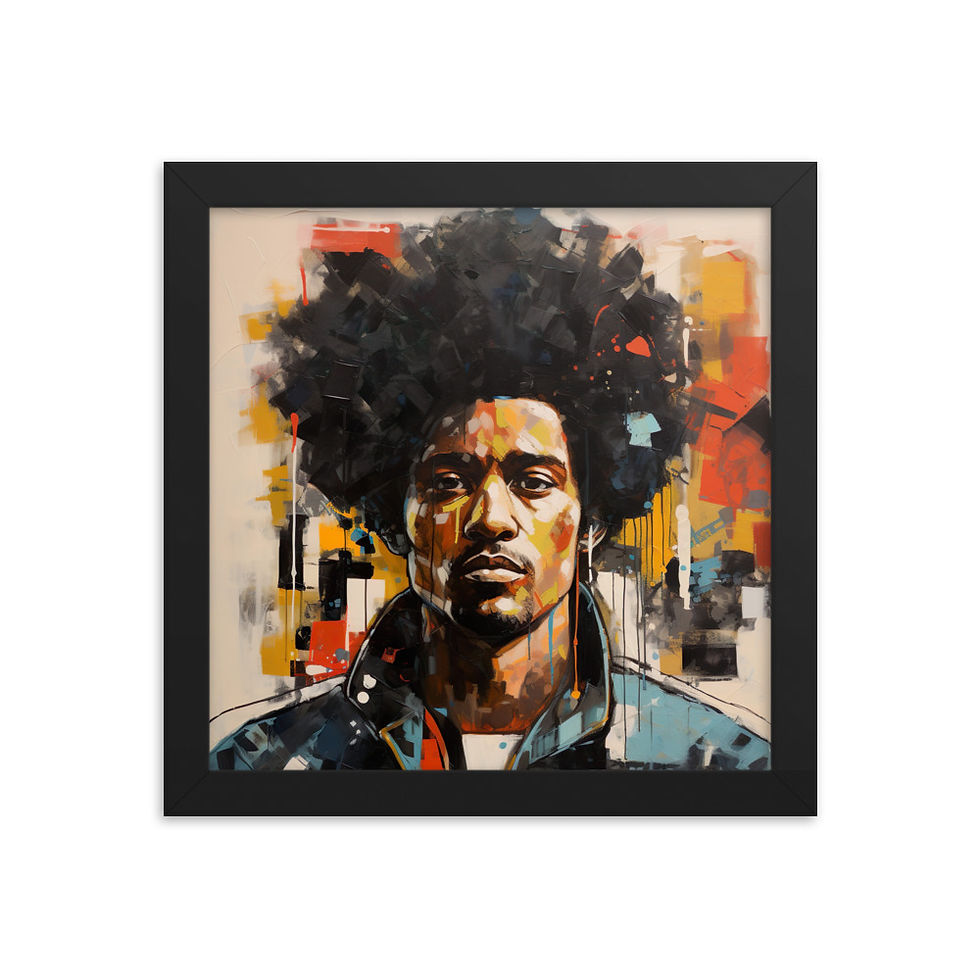 Thumbnail: 2a Post Expressionism Afro Man Framed Art Print