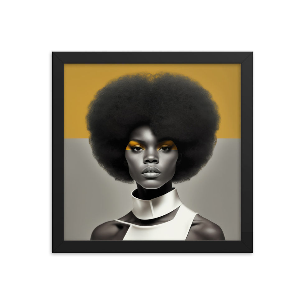 Thumbnail: 3 Bauhaus Afro Woman Framed Art Print