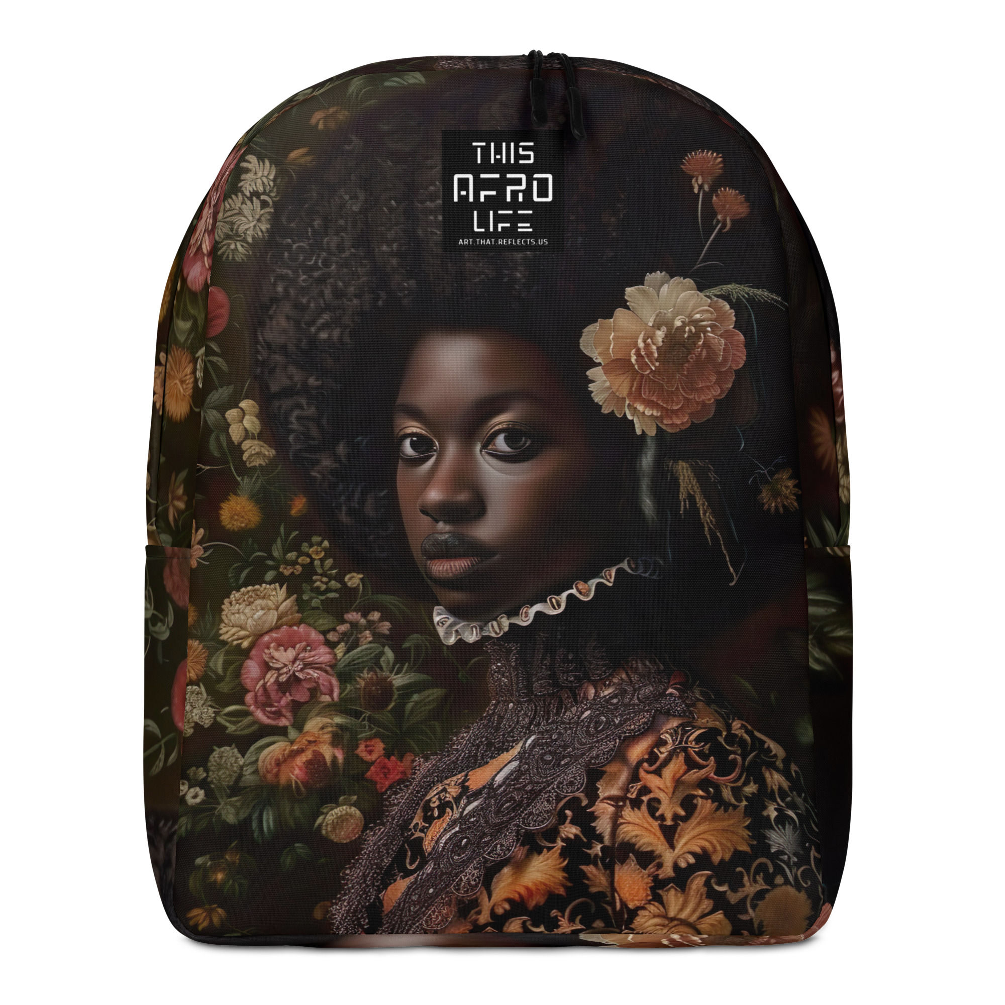 4 Rococo Art Afro Woman Backpack