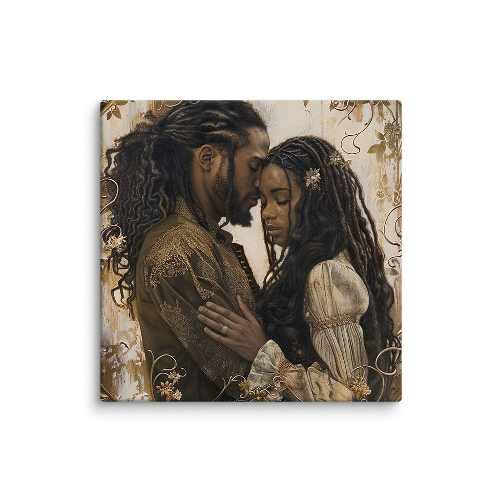 Thumbnail: 4 Rococo Art Dreadlocks Couple Canvas Wall Art