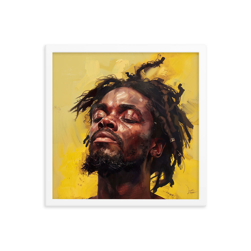 Thumbnail: 3 Realist Art Dreadlocks Man Framed Art Print