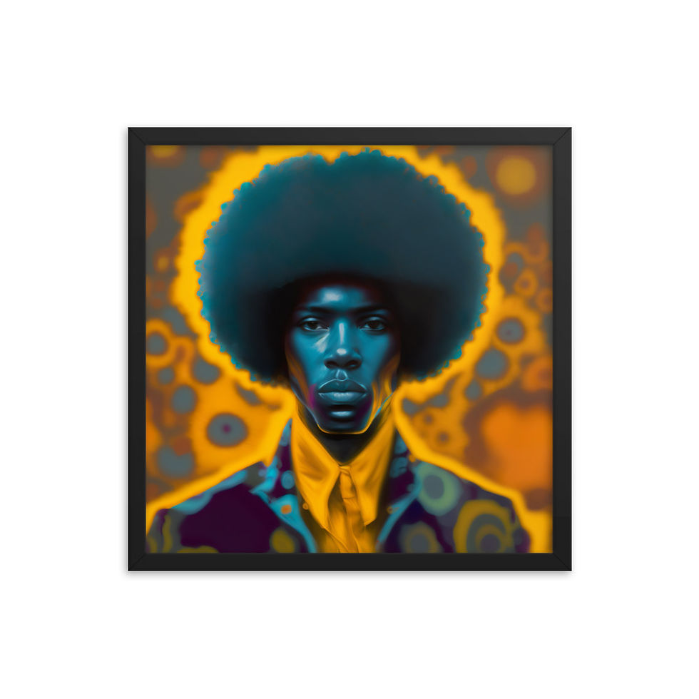 Thumbnail: 2 Post Expressionism Afro Man Framed Art Print