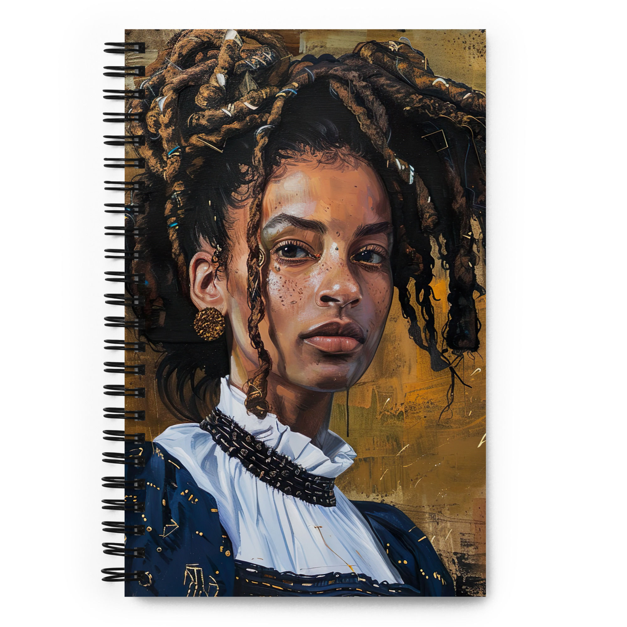 4 Renaissance Art Dreadlocks Woman Spiral Notebook