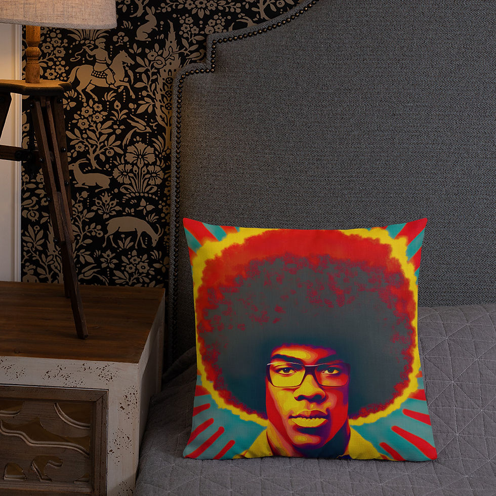 Thumbnail: 3 Pop Art Afro Man Premium Cushion