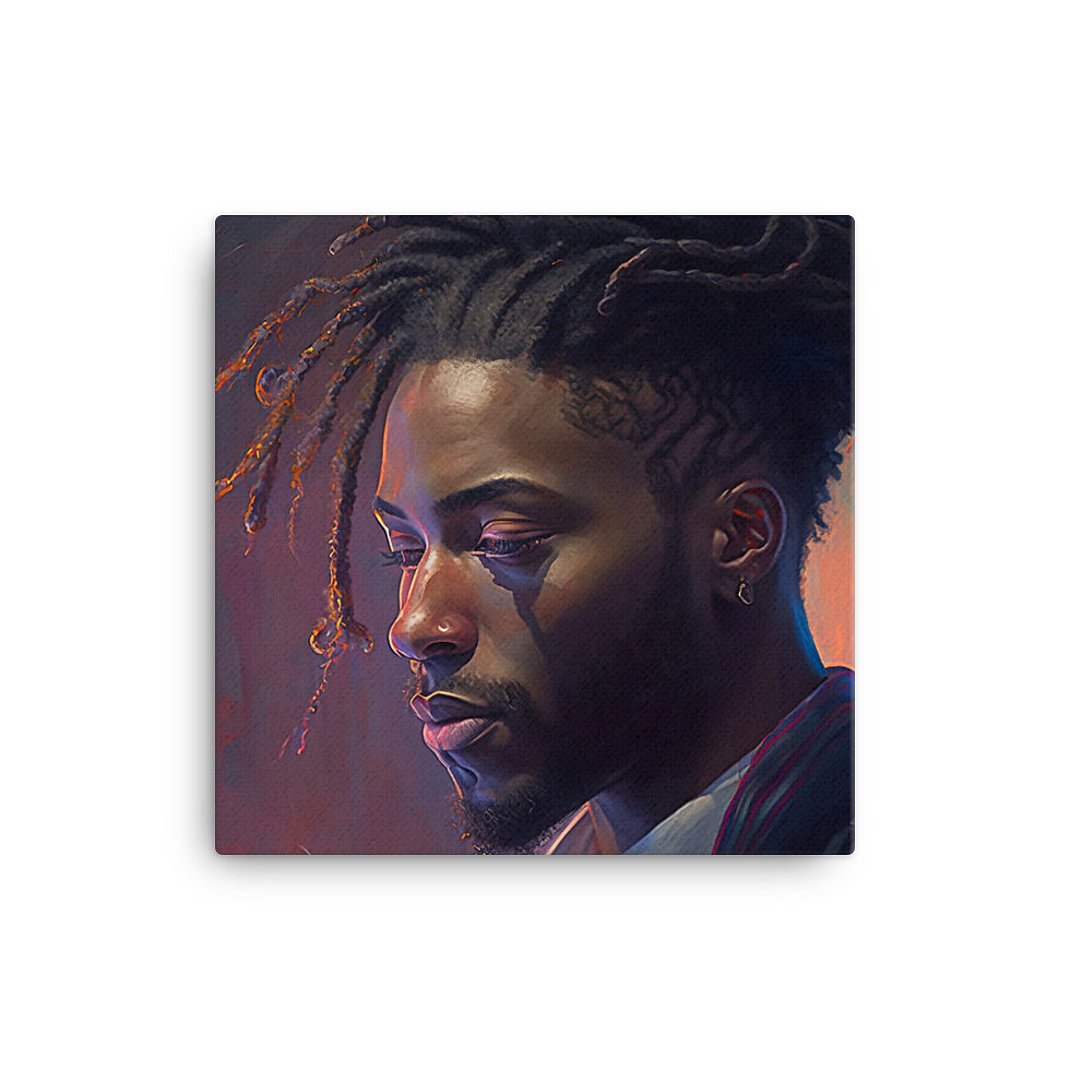 Thumbnail: 3 Impressionism Dreadlocks Man Canvas Wall Art