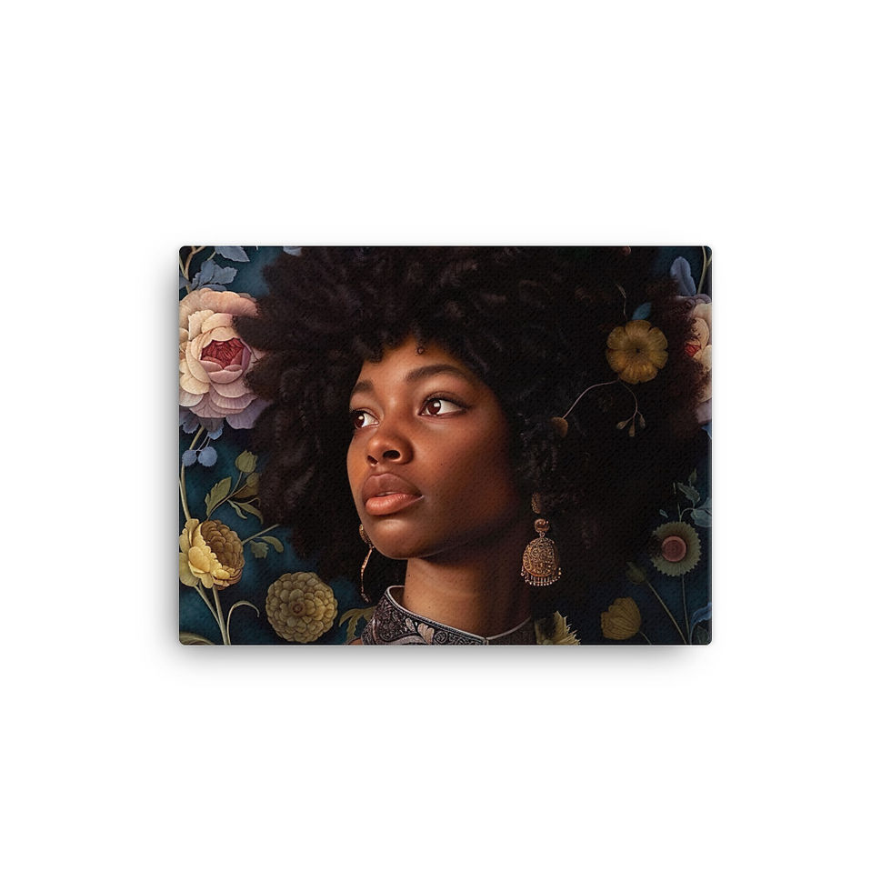 Thumbnail: 2 Renaissance Art Afro Woman Canvas Wall Art