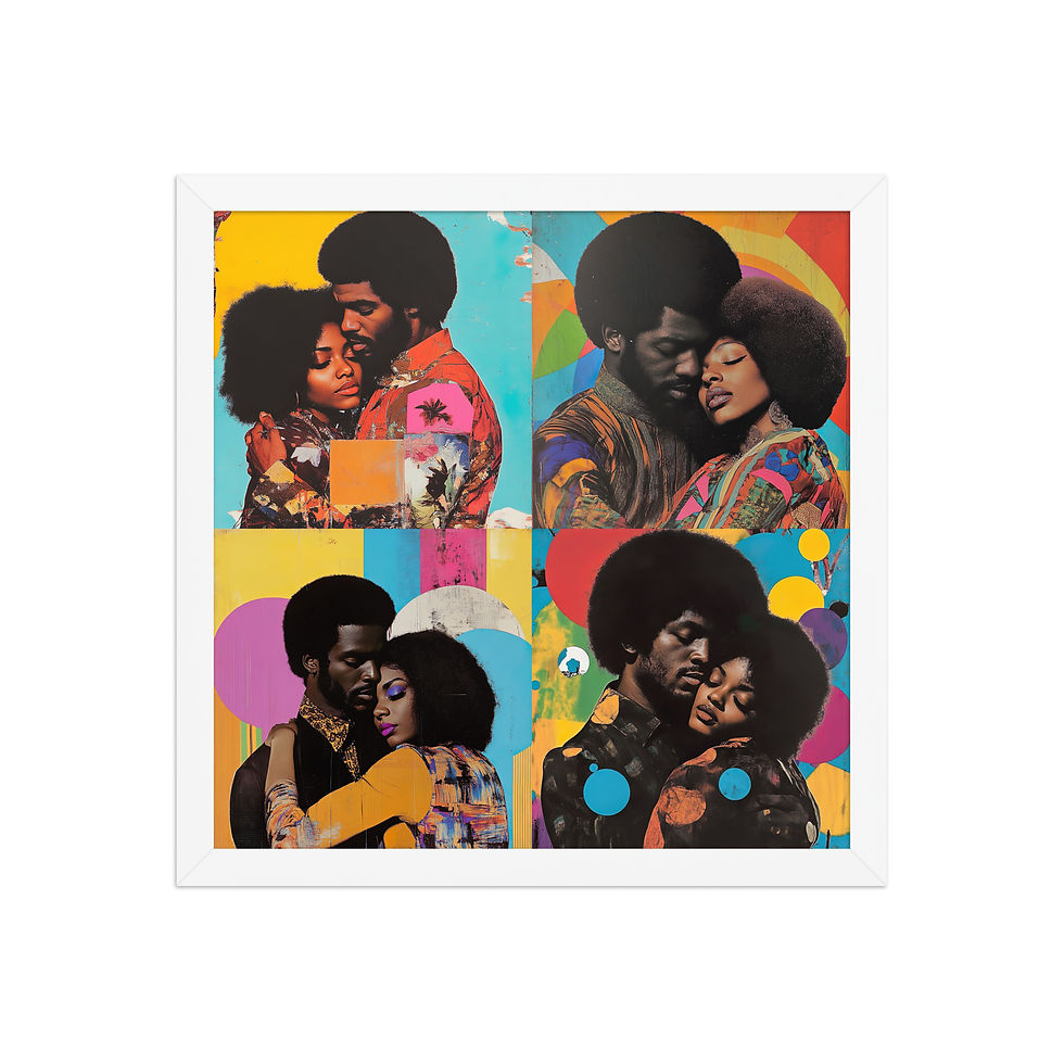 Thumbnail: Influence Collection 3 – All 4 Afro Couples Framed Art Print