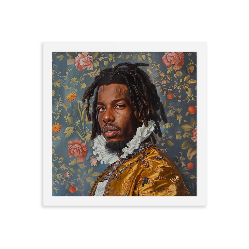 Thumbnail: 3 Renaissance Dreadlocks Man Framed Art Print