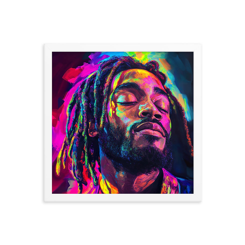 Thumbnail: 1 Fluorescent Dreadlocks Man Framed Art Print