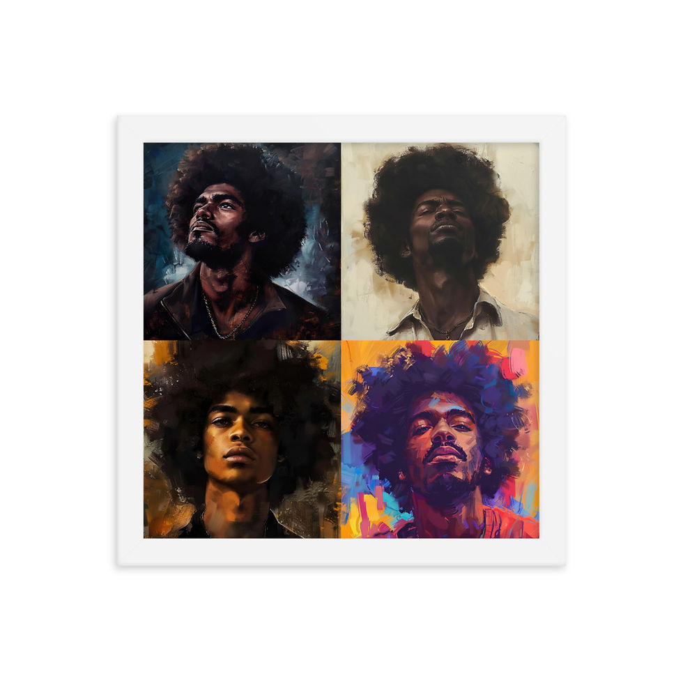Thumbnail: All 4 Romanticism Afro Men Framed Art Print