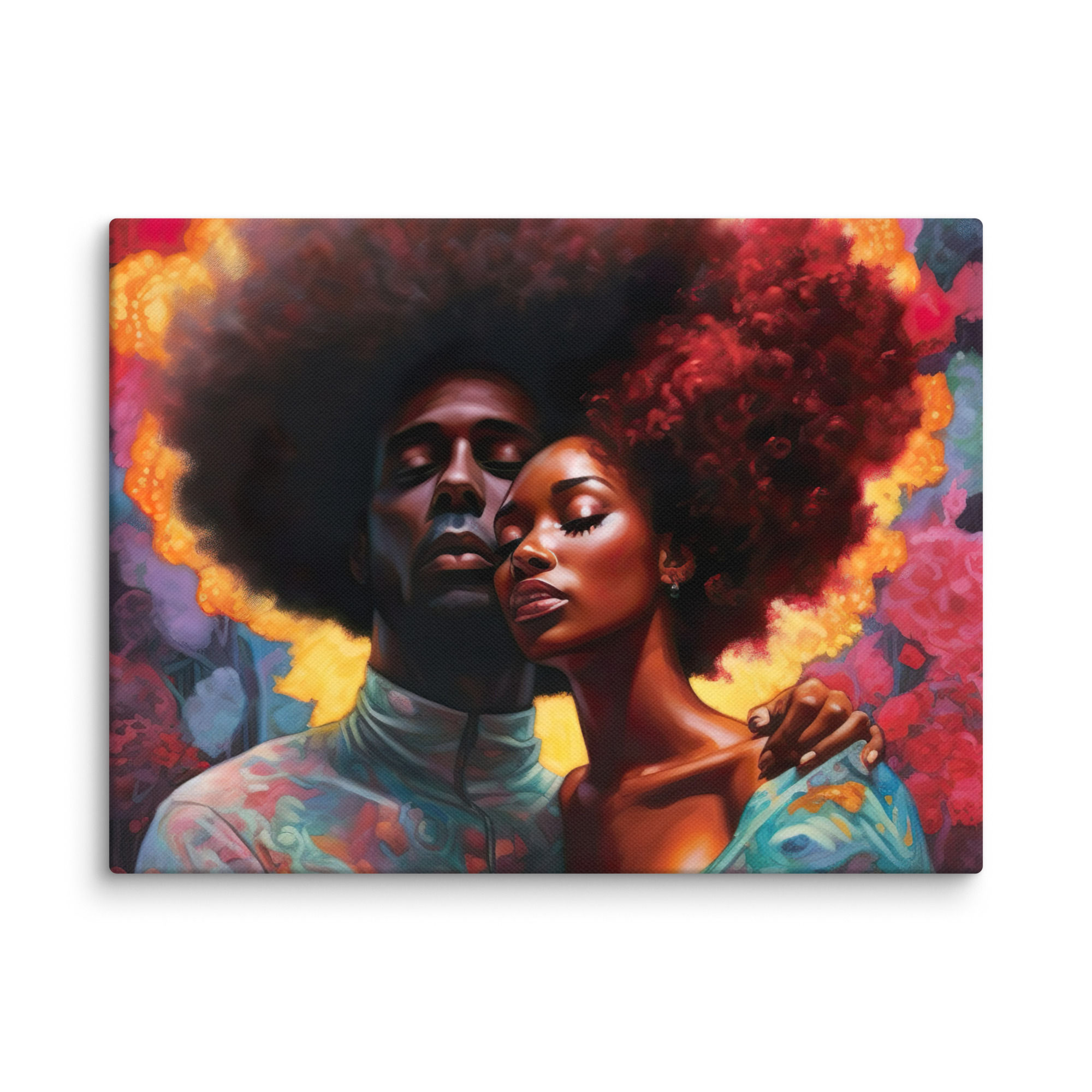 3 Surrealism Art Afro Couple Canvas Wall Art