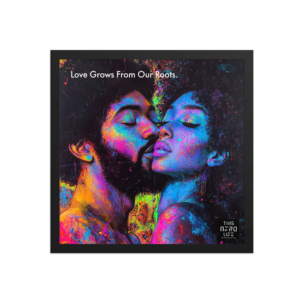 Thumbnail: 2 Self Love Afro Couple Framed Art Print