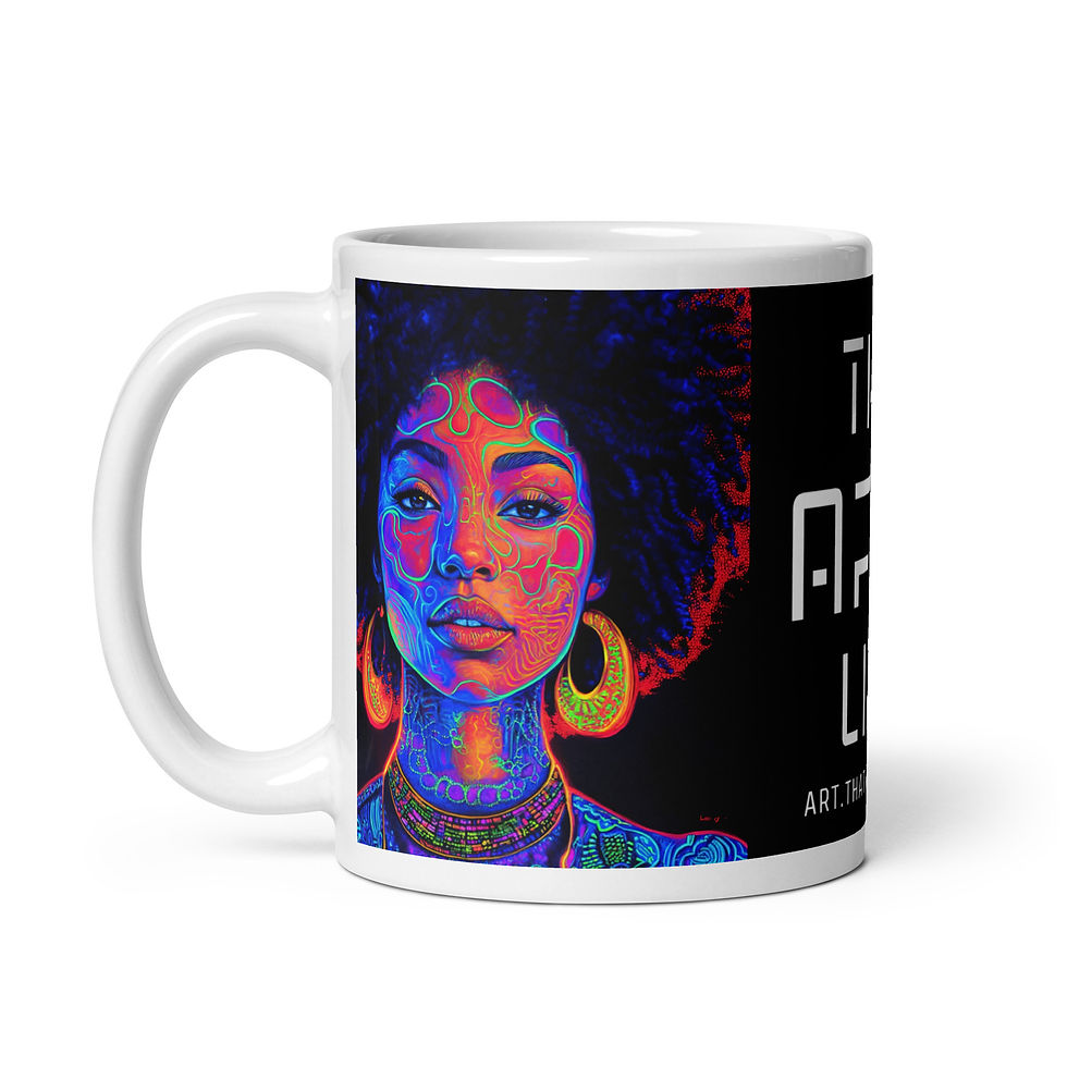 Thumbnail: 1 Fluorescent Art Afro Woman Mug