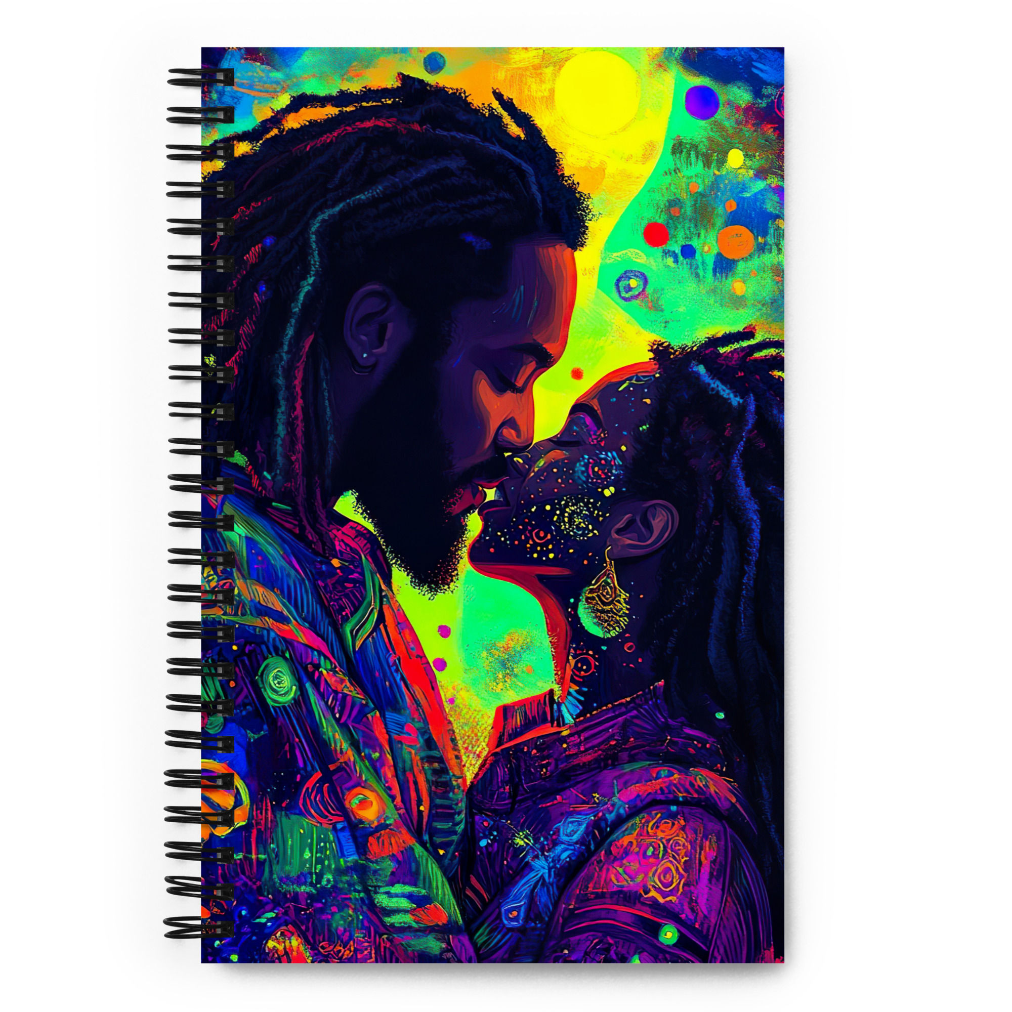 4 Fluorescent Art Dreadlocks Couple Spiral Notebook