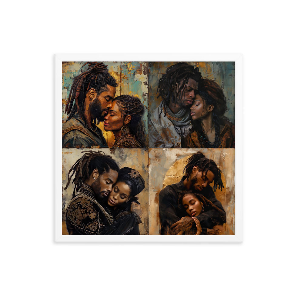 Thumbnail: All 4 Renaissance Dreadlocks Couple Framed Art Print