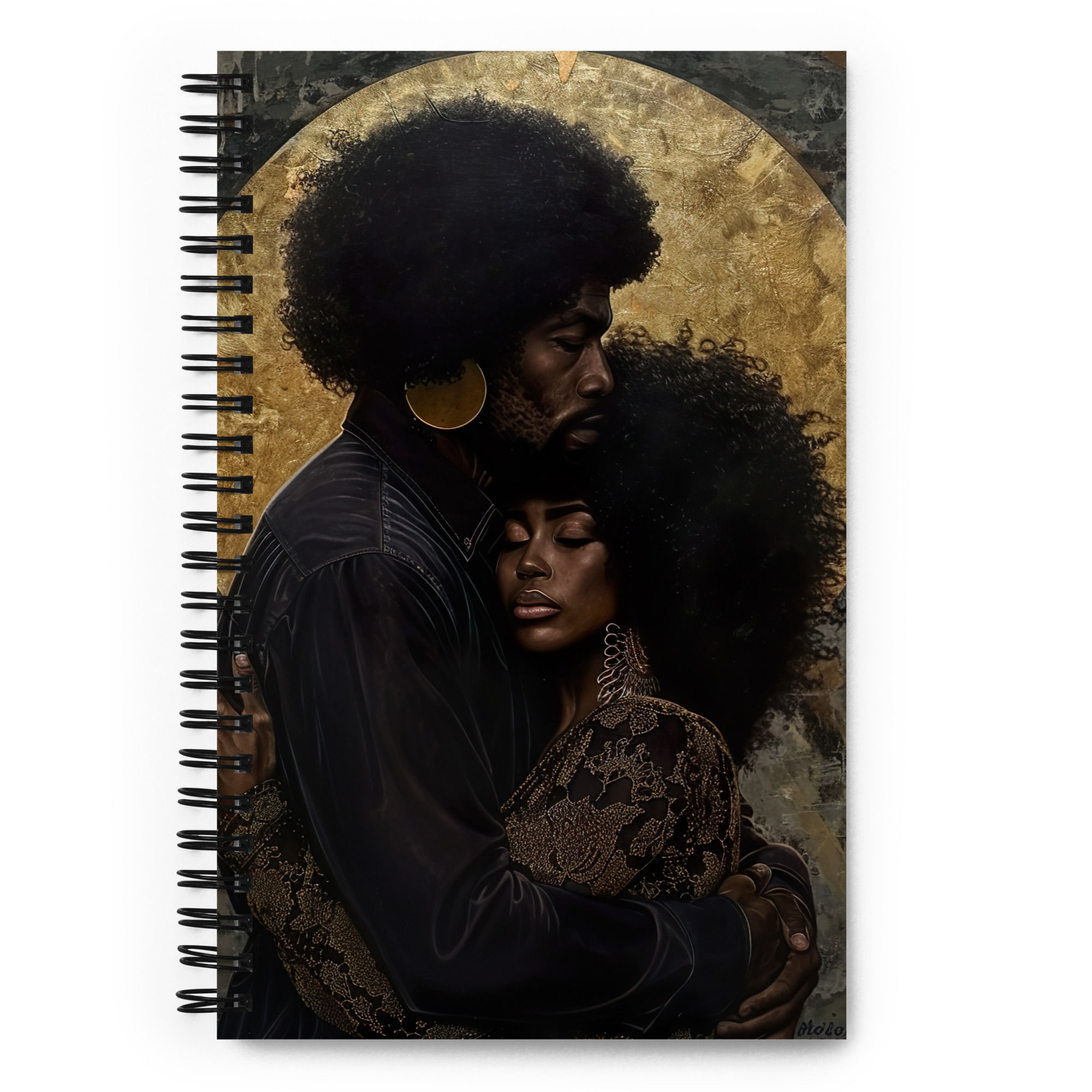 4 Renaissance Art Afro Couple Spiral Notebook