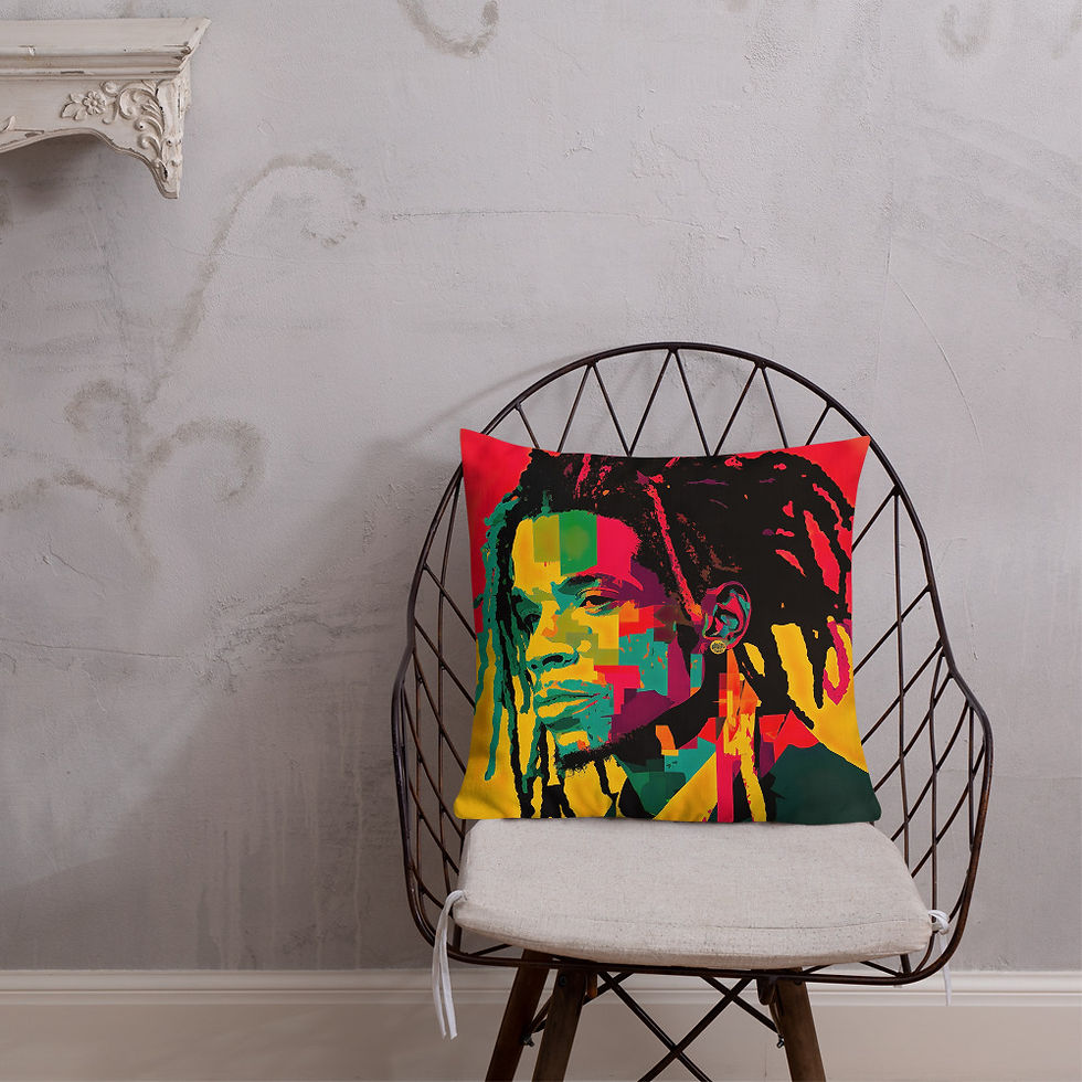 Thumbnail: 4 Pop Art Dreadlocks Man Premium Cushion