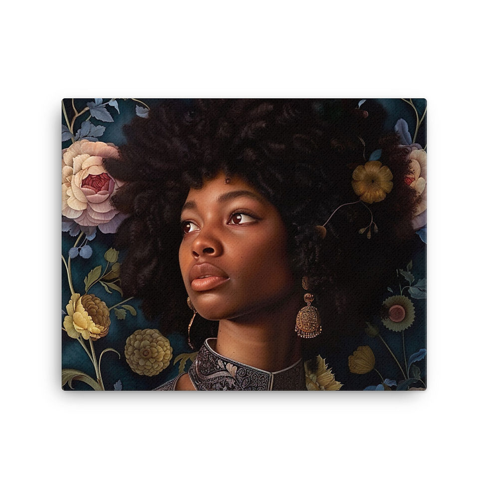 Thumbnail: 2 Renaissance Art Afro Woman Canvas Wall Art