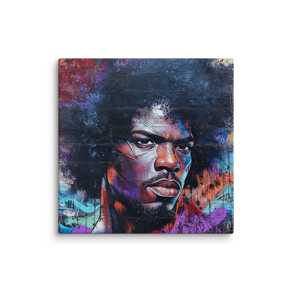 Thumbnail: 3 Graffiti Art Afro Man Canvas Wall Art