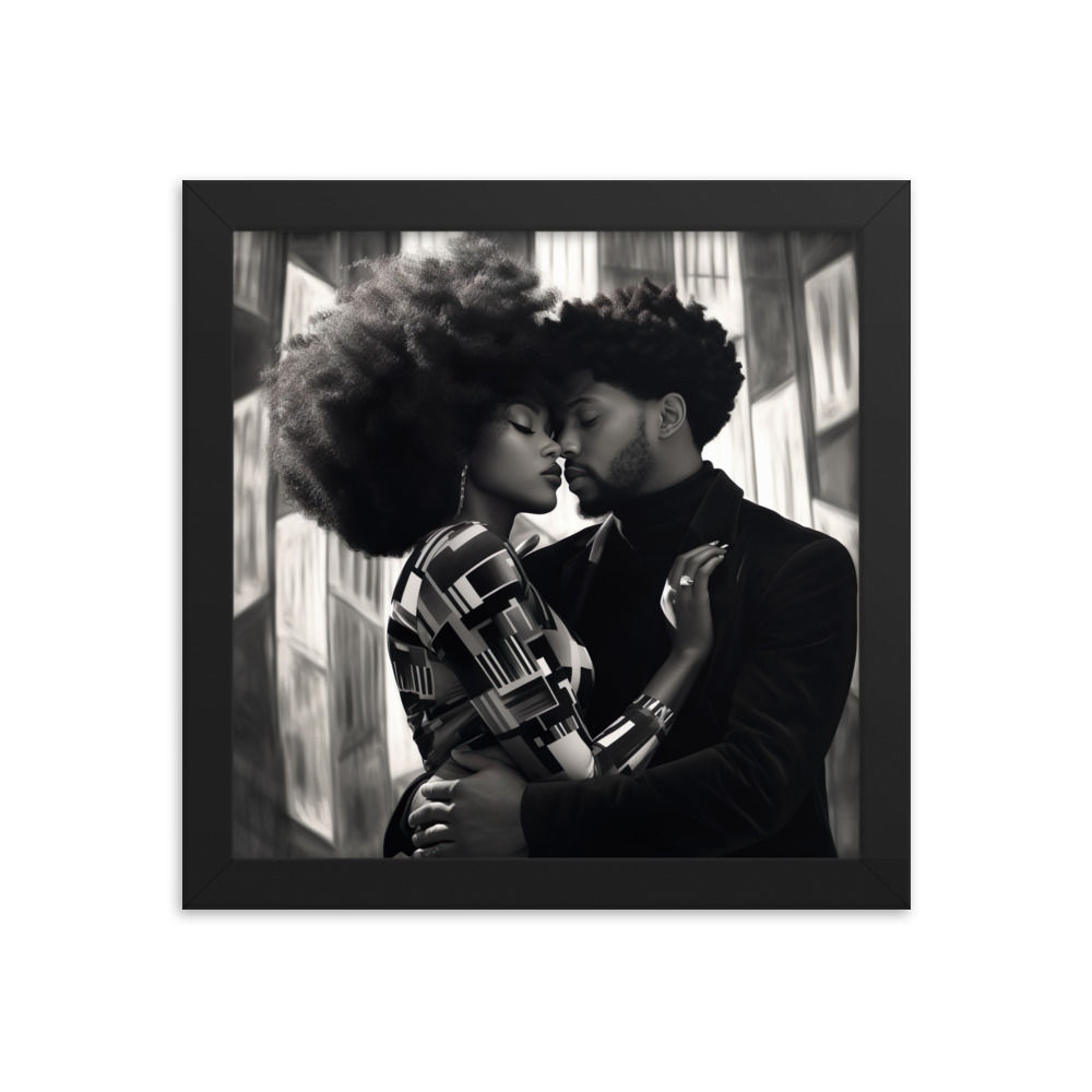 1 Modernism Art Afro Couple Framed Art Print