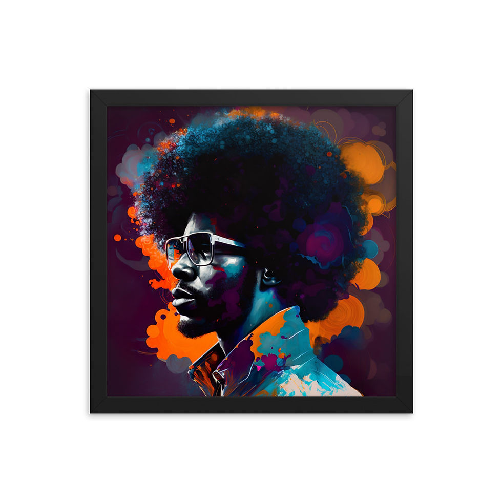 Thumbnail: 4 Abstract Afro Man Framed Art Print