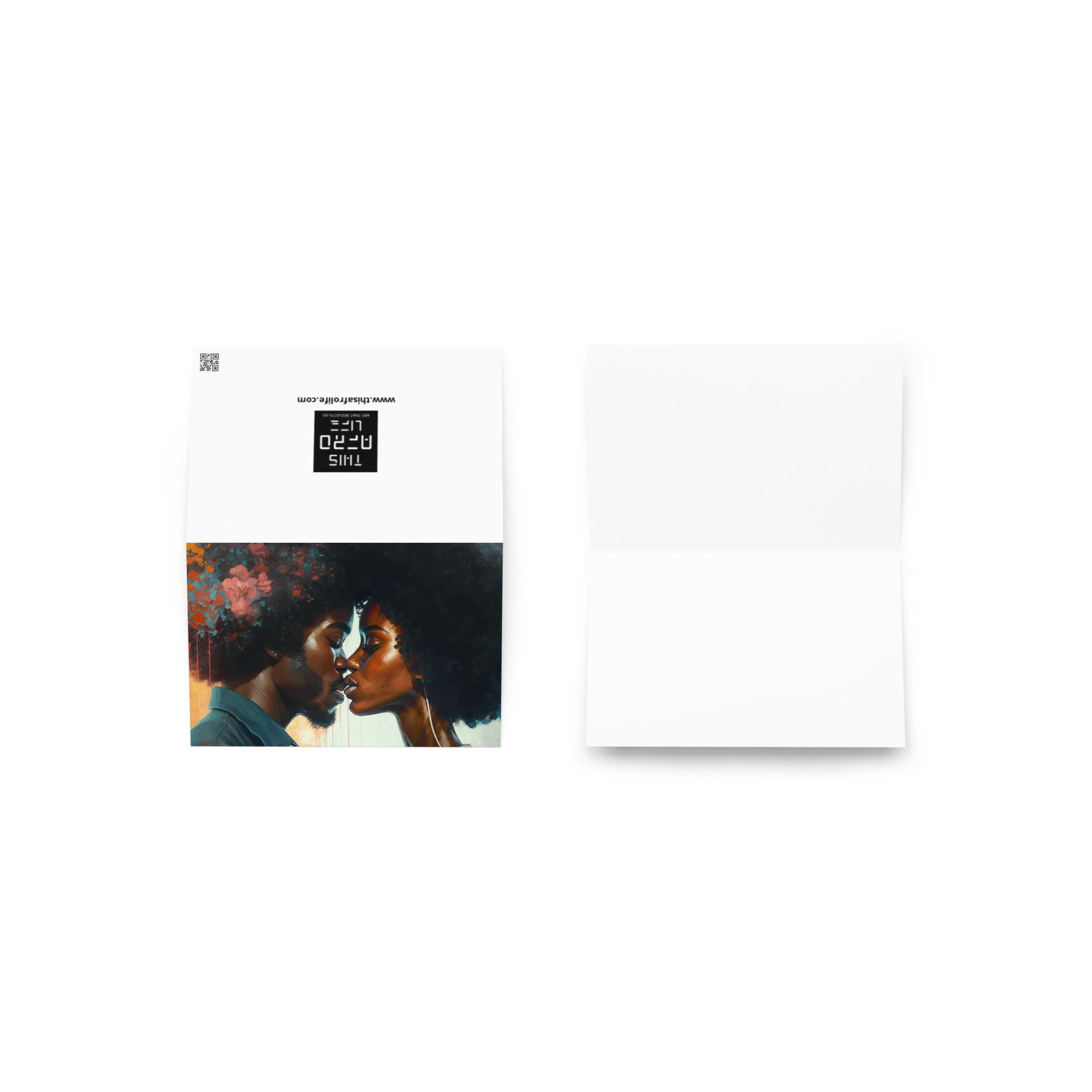 1 Expressionism Afro Couple Greeting Card
