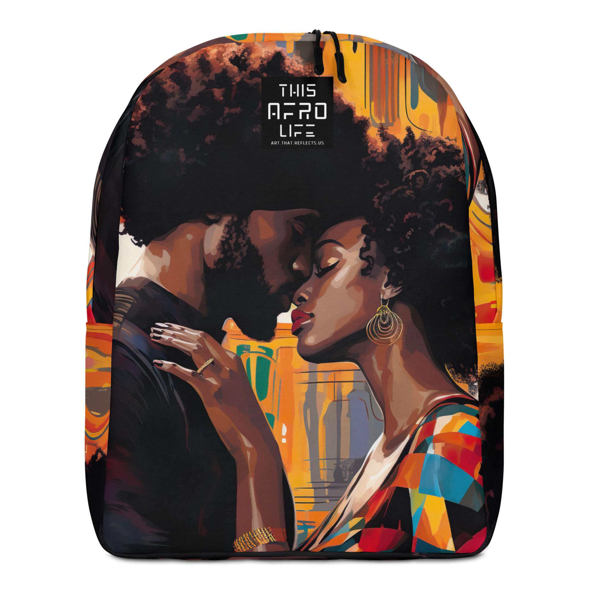 1a Expressionism Afro Couple Backpack