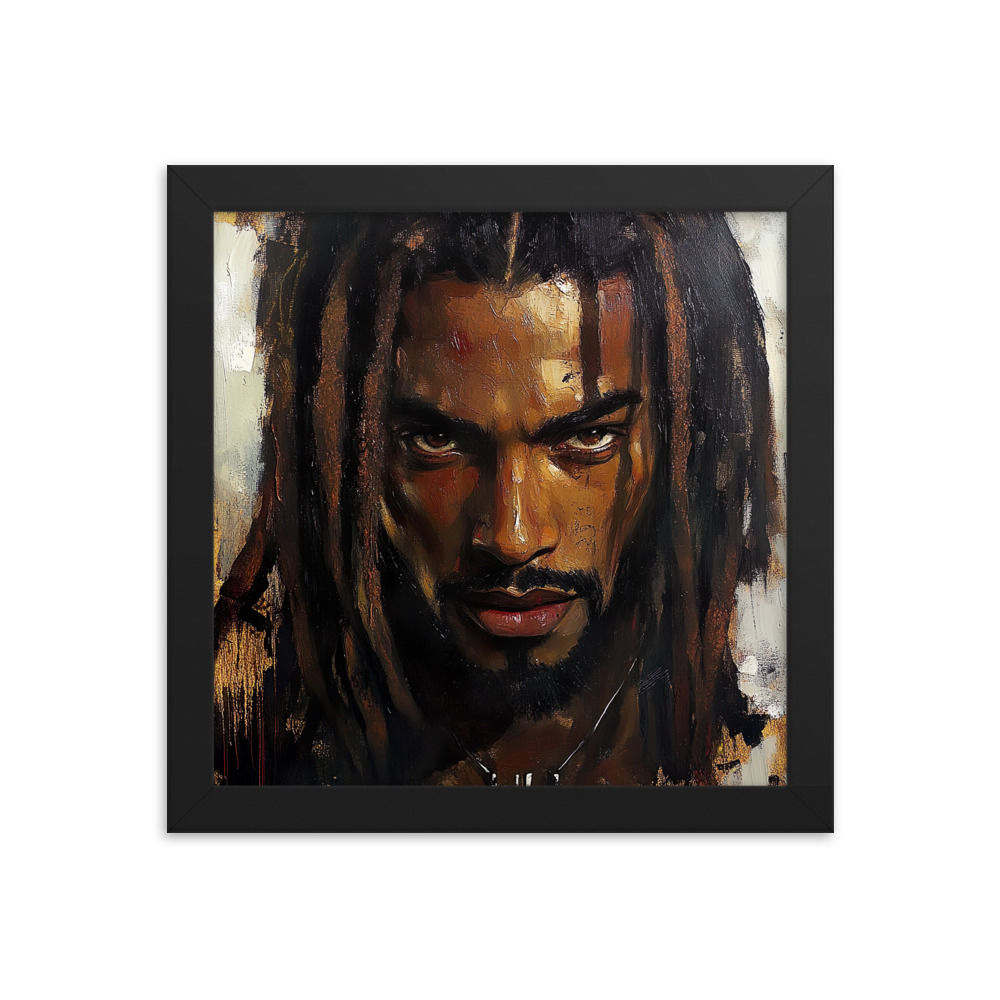 3 Symbolism Art Dreadlocks Man Framed Art Print