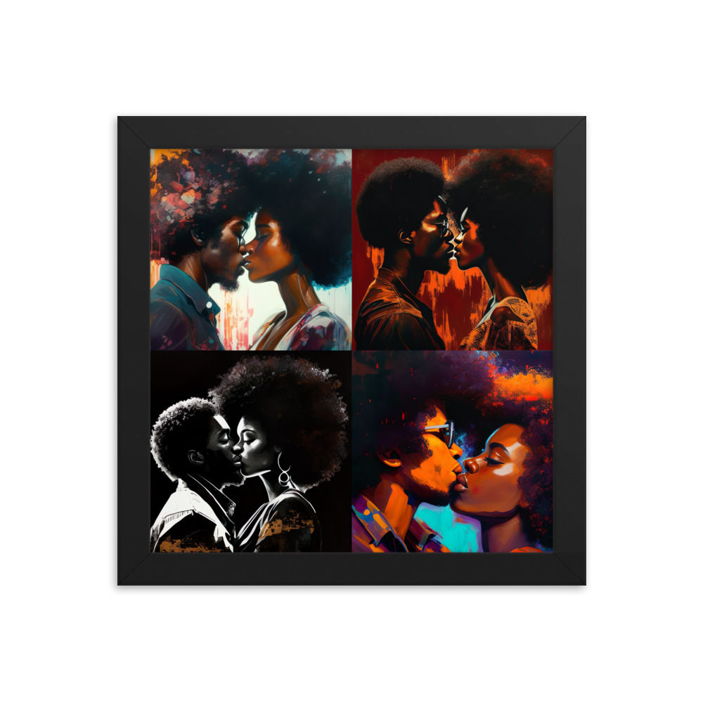All 4 Expressionism Afro Couples Framed Art Print