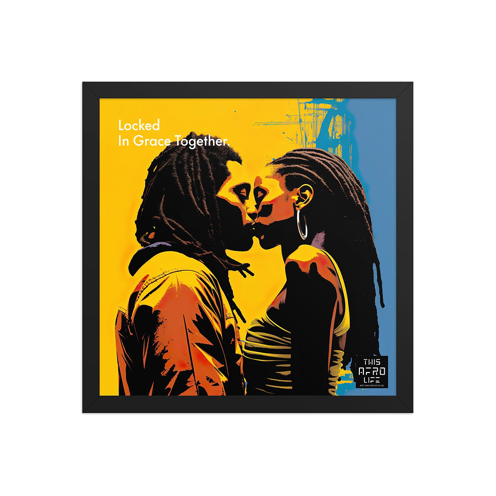 Thumbnail: 1 Empowerment Dreadlocks Couple Framed Art Print