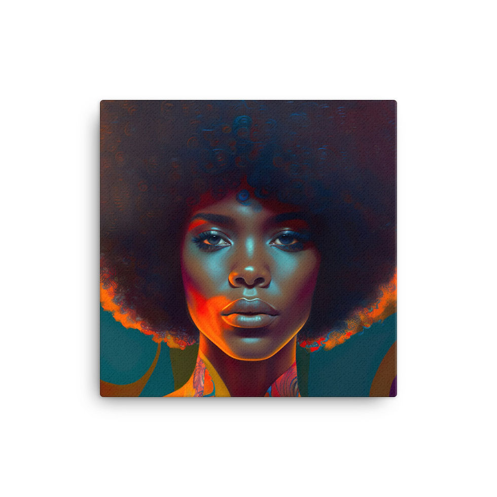 Thumbnail: 4 Expressionism Afro Woman Canvas Wall Art