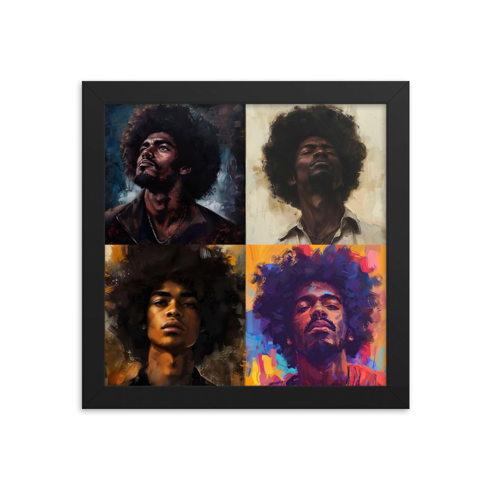 All 4 Romanticism Afro Men Framed Art Print