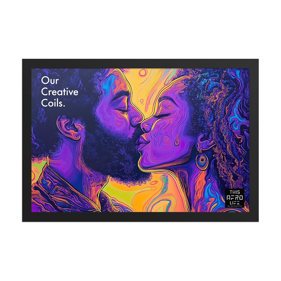 Thumbnail: 3 Boldness Afro Couple Framed Art Print