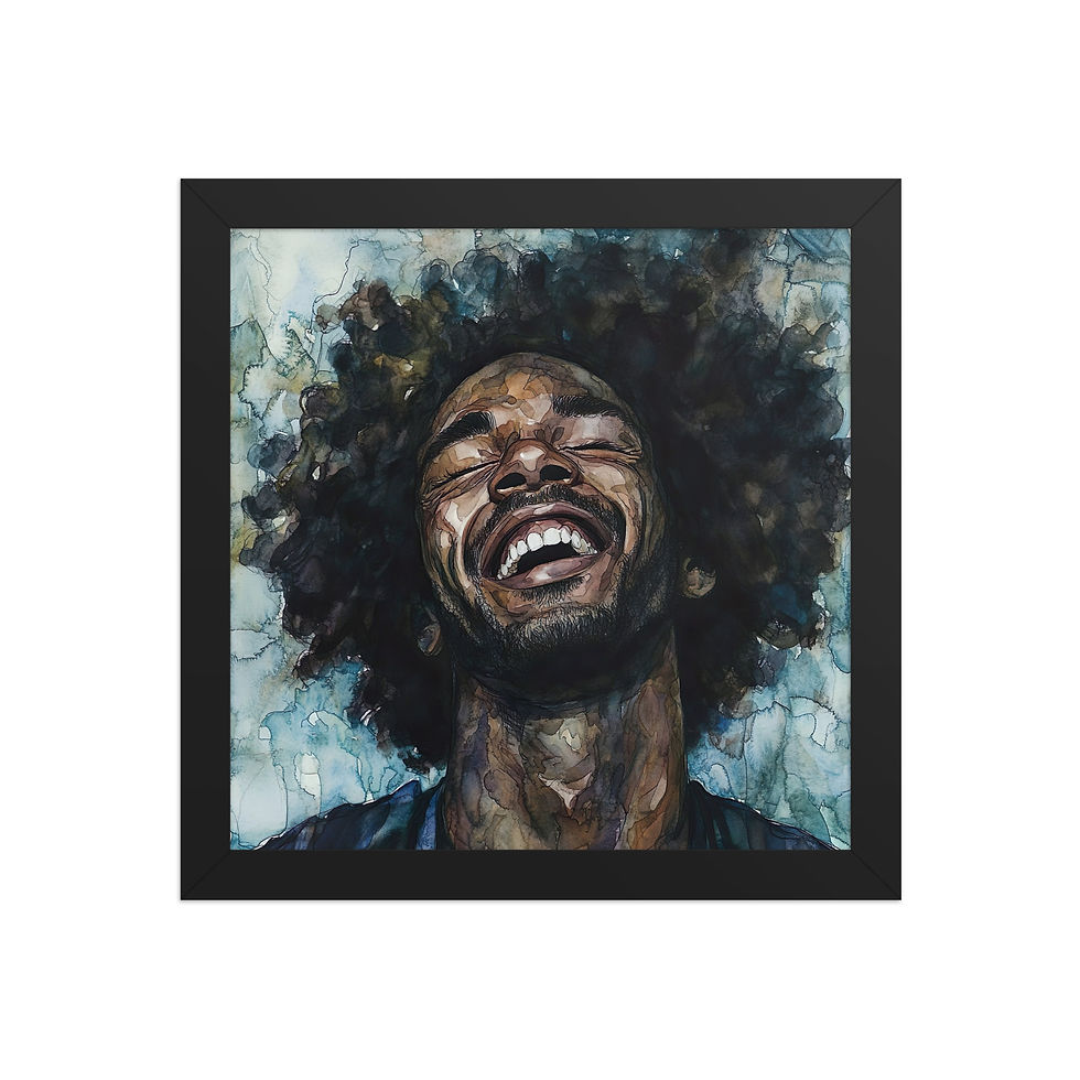 Thumbnail: 3 Watercolour Afro Man Framed Art Print