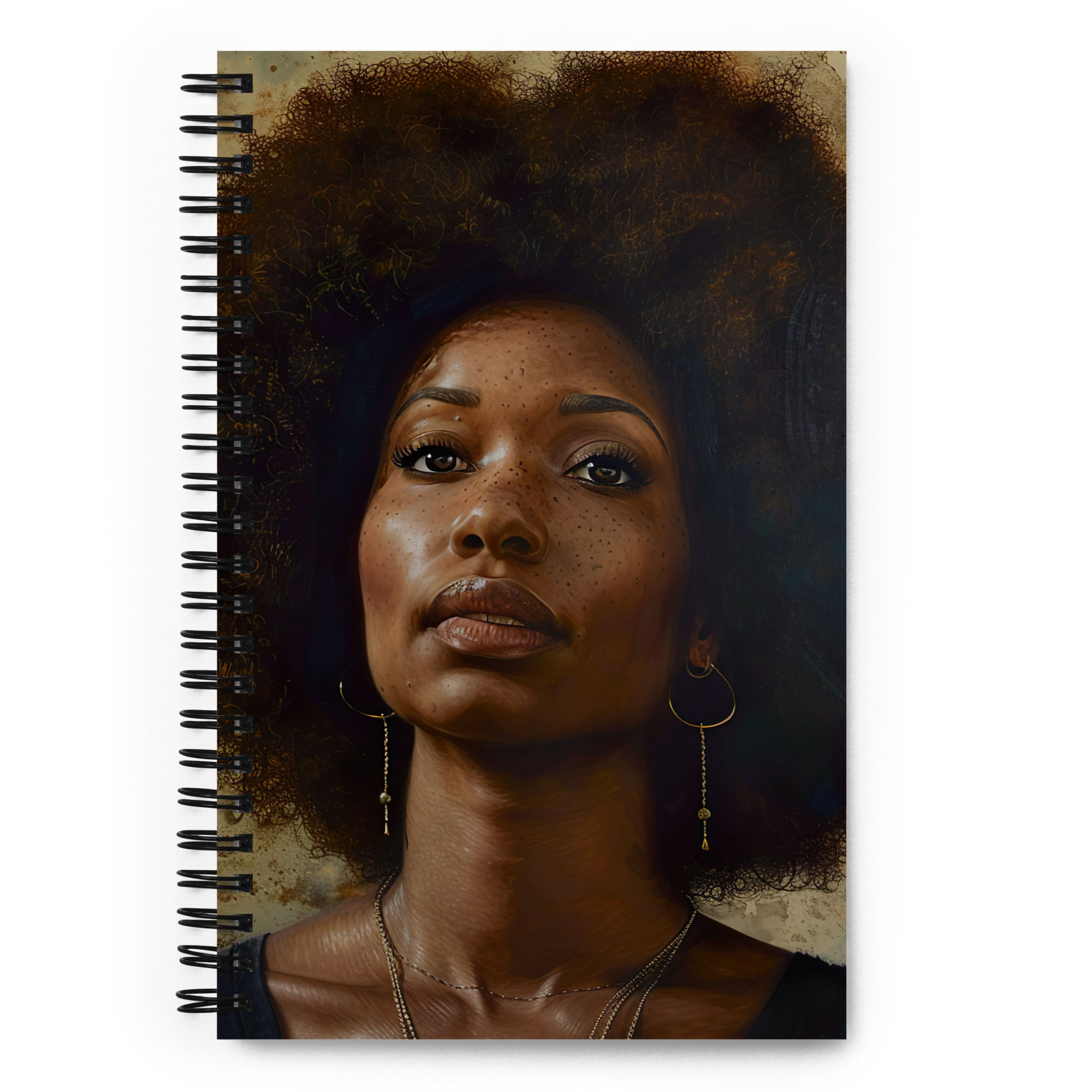 2 Realist Art Afro Woman Spiral Notebook