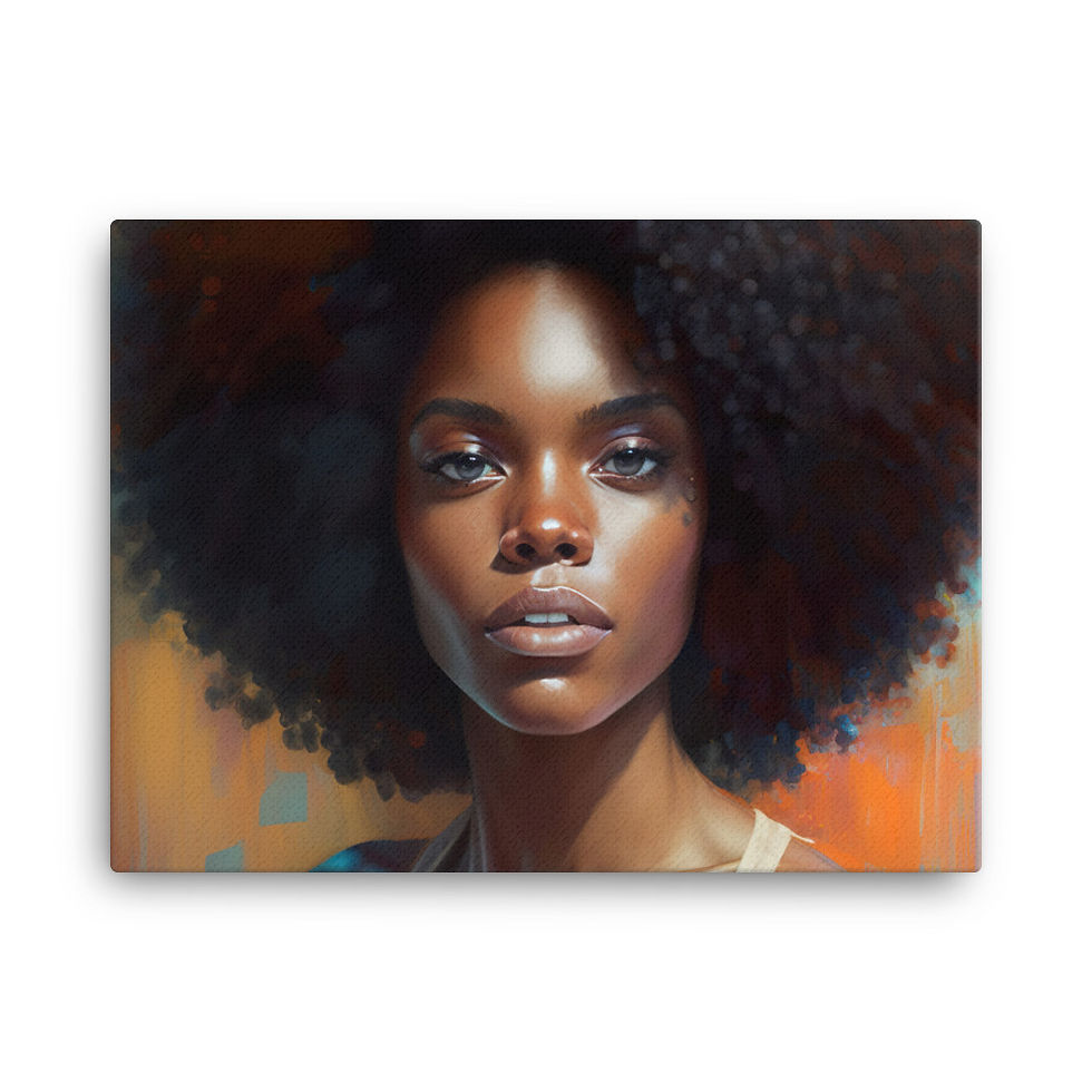 Thumbnail: 4 Impressionism Afro Woman Canvas Wall Art