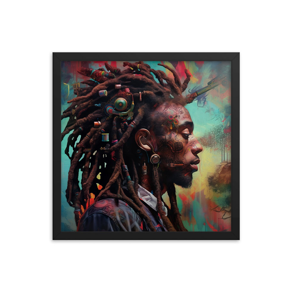Thumbnail: 1 Surrealism Art Dreadlocks Man Framed Art Print