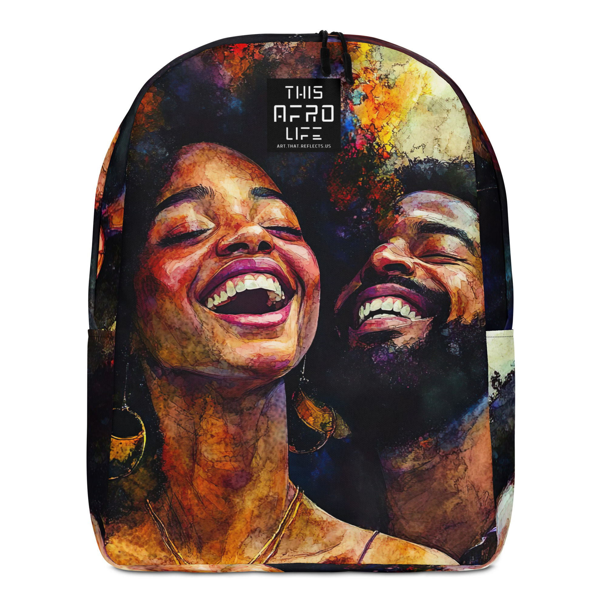 3 Watercolour Art Afro Couple Backpack