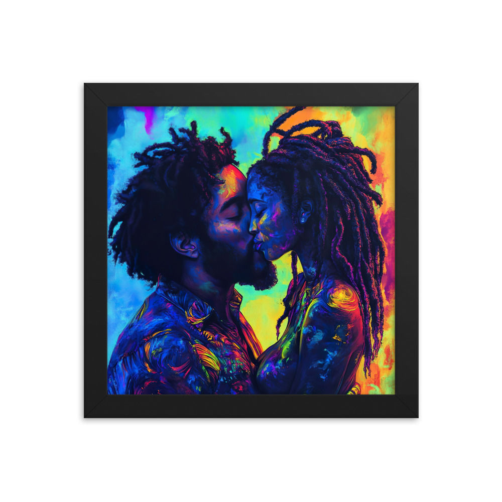 1 Fluorescent Dreadlocks Couple Framed Art Print