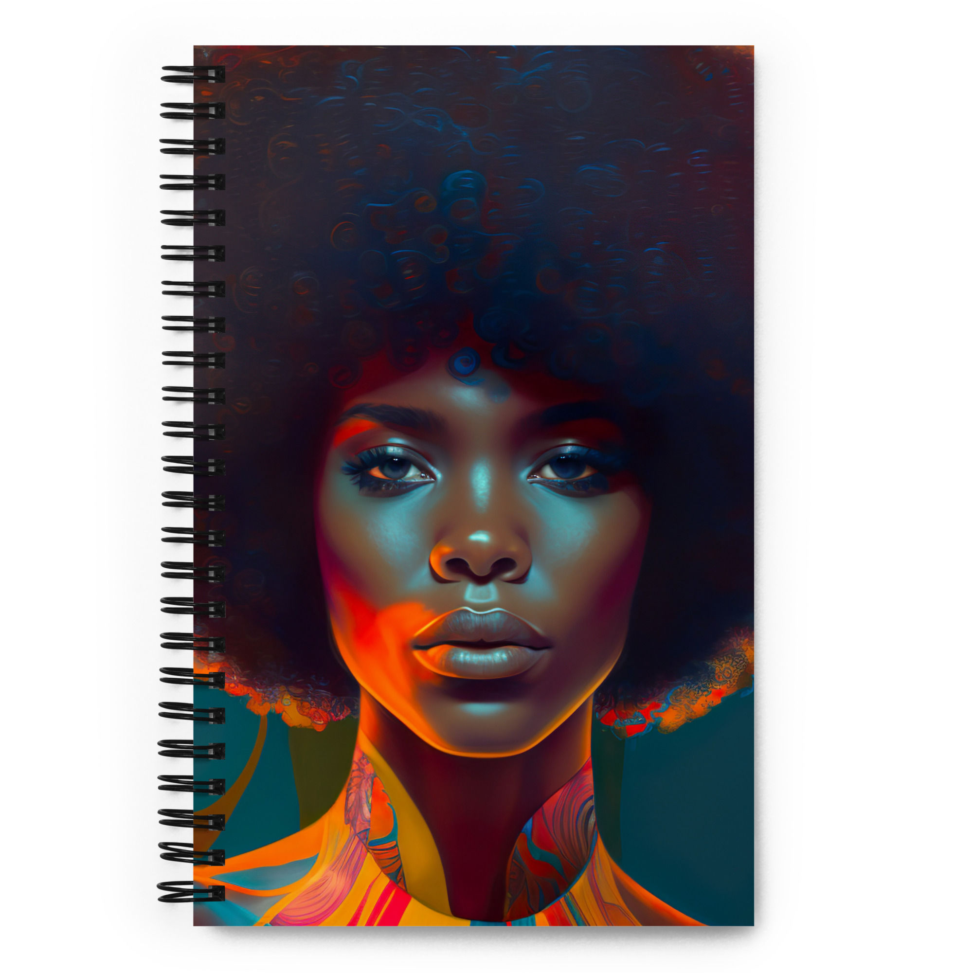 4 Expressionism Afro Woman Spiral Notebook