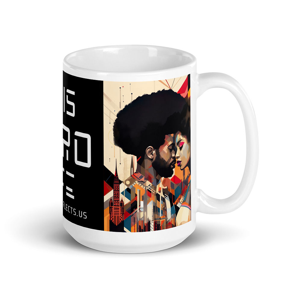 Thumbnail: 2 Bauhaus Geo Afro Couple Mug