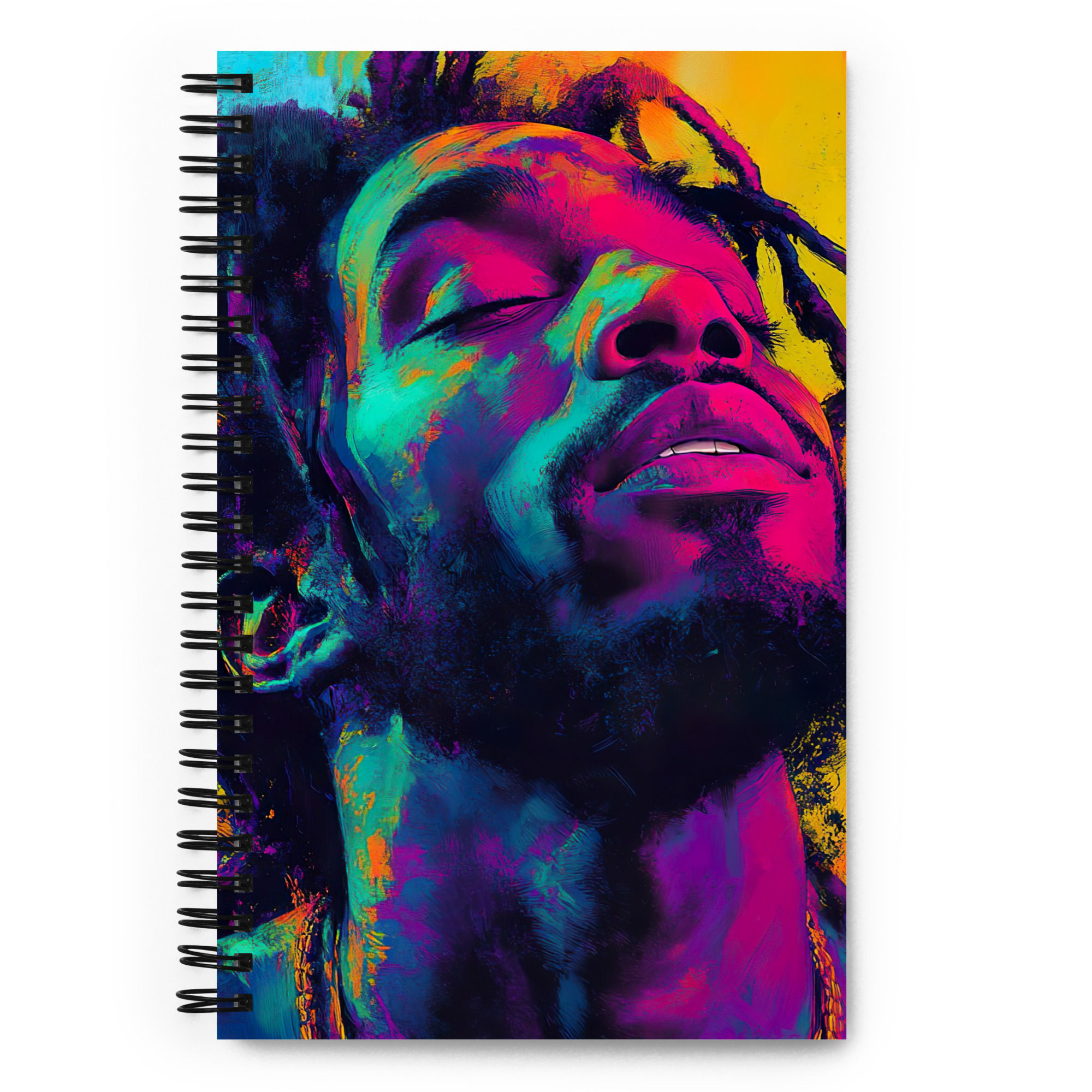 2 Fluorescent Art Dreadlocks Man Spiral Notebook