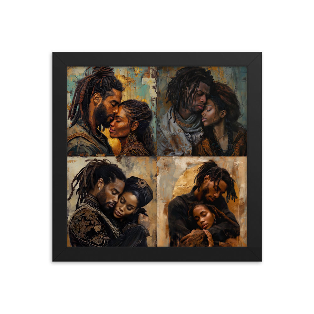 All 4 Renaissance Dreadlocks Couple Framed Art Print
