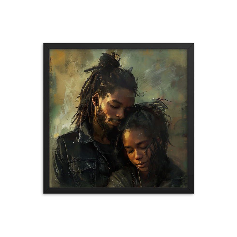 Thumbnail: 1 Romanticism Art Dreadlocks Couple Framed Art Print