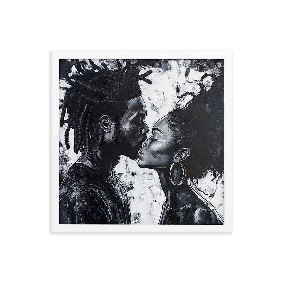 Thumbnail: 2 Modernism Art Dreadlocks Couple Framed Art Print