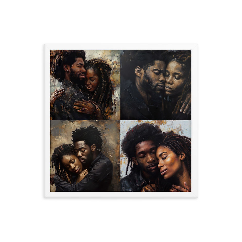 Thumbnail: All 4 Realist Art Dreadlocks Couple Framed Art Print