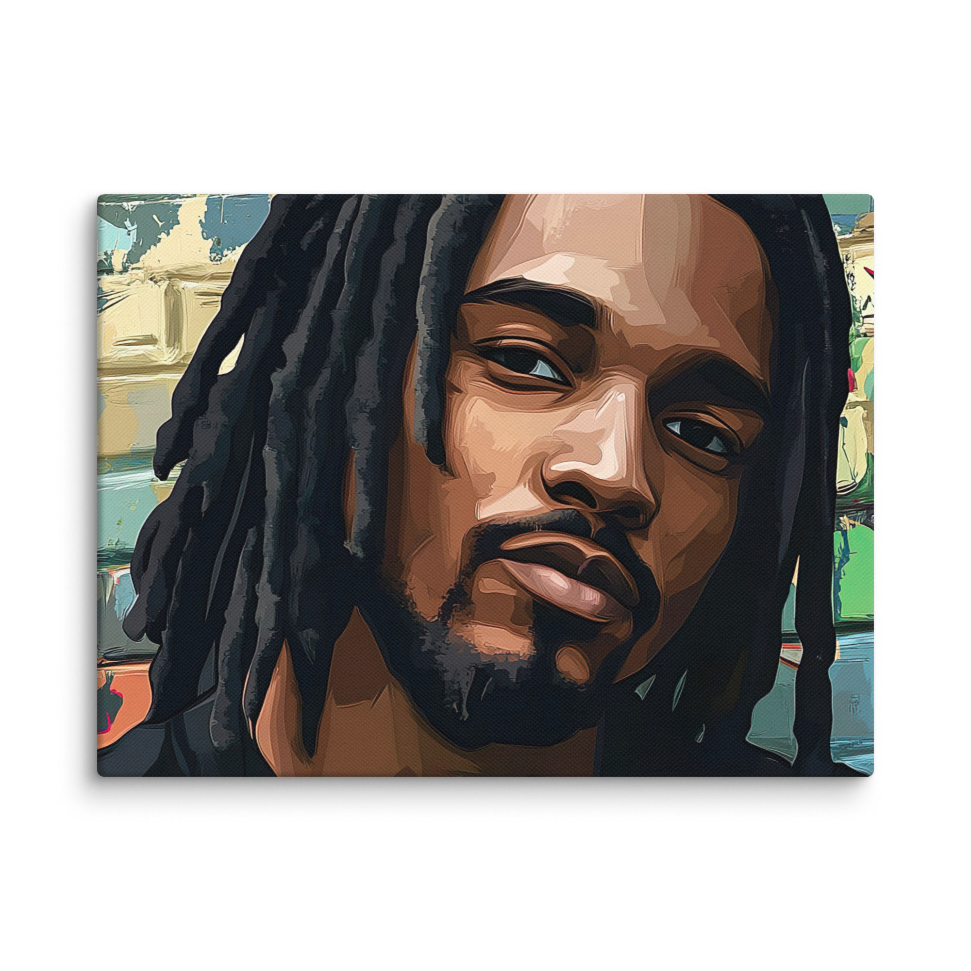 3 Graffiti Art Dreadlocks Man Canvas Wall Art